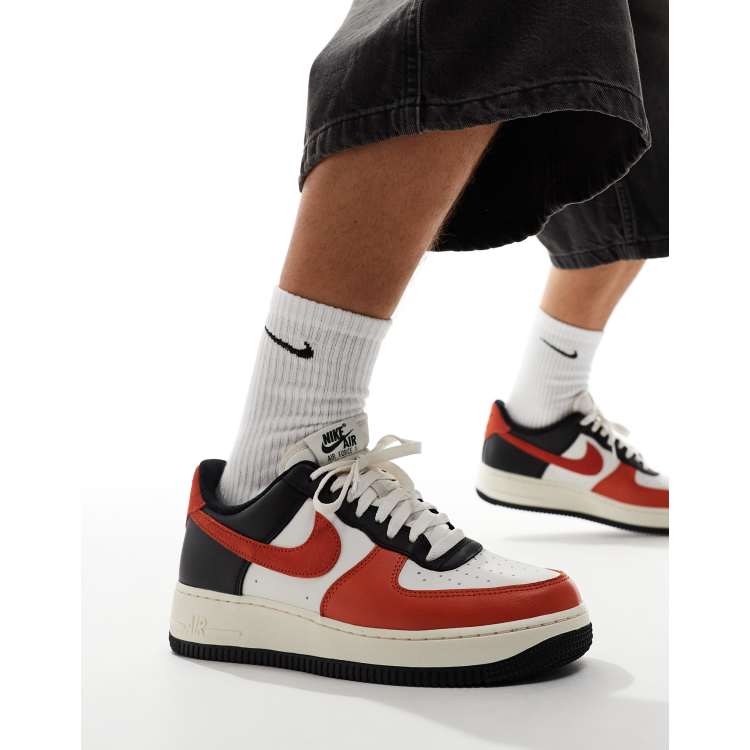 Nike Air Force '07 LV8 trainers in white, orange and black ASOS