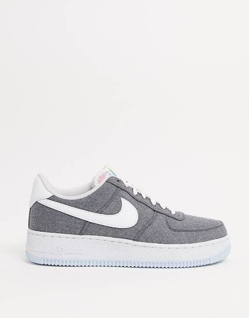 Nike Air Force 1 '07 LX recycled canvas sneakers in gray Nike Air Force 1 '07 LX recycled canvas sneakers in gray