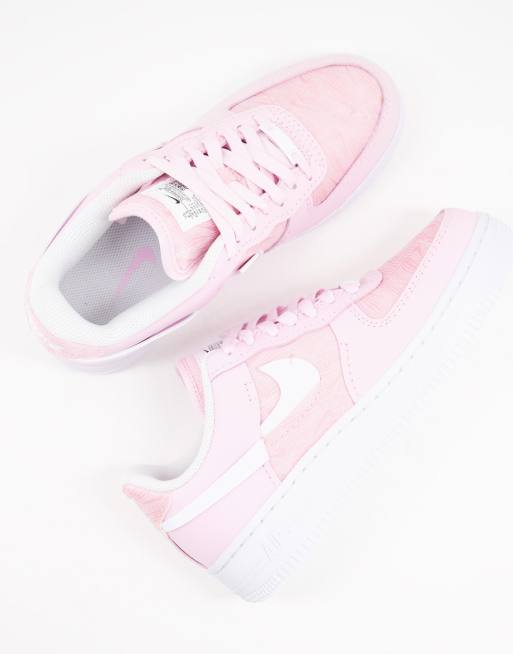 Nike Air Force 1 07 LXX Baskets Blanc et rose pastel