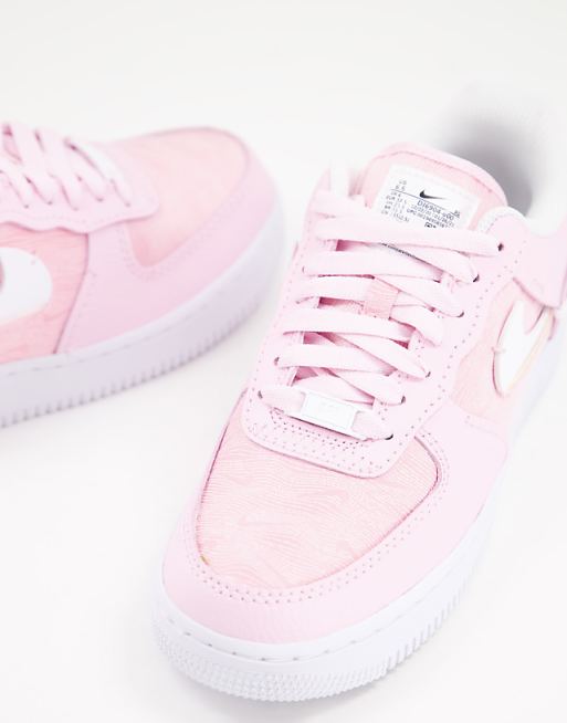 Nike Air Force 1 '07 LXX trainers in white and baby pink Nike Air Force 1 '07 LXX trainers in white and baby pink
