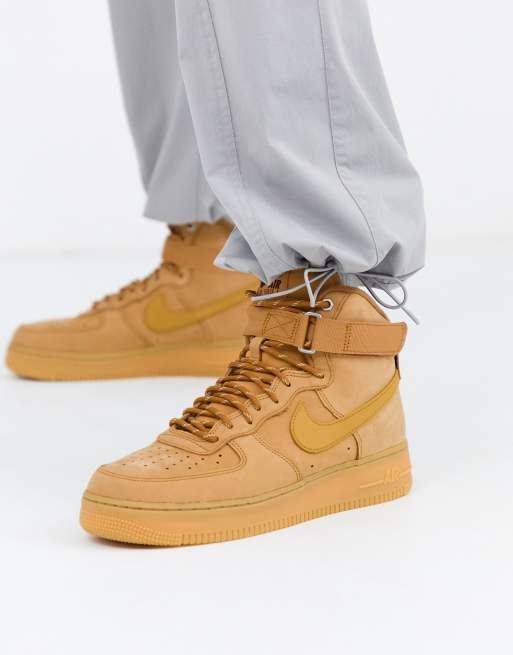 Nike Air Force 1 07 mid sneakers in flax CJ9178 200