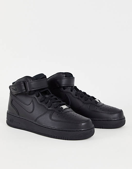 Nike Air Force 1 '07 Mid sneakers in triple black | ASOS