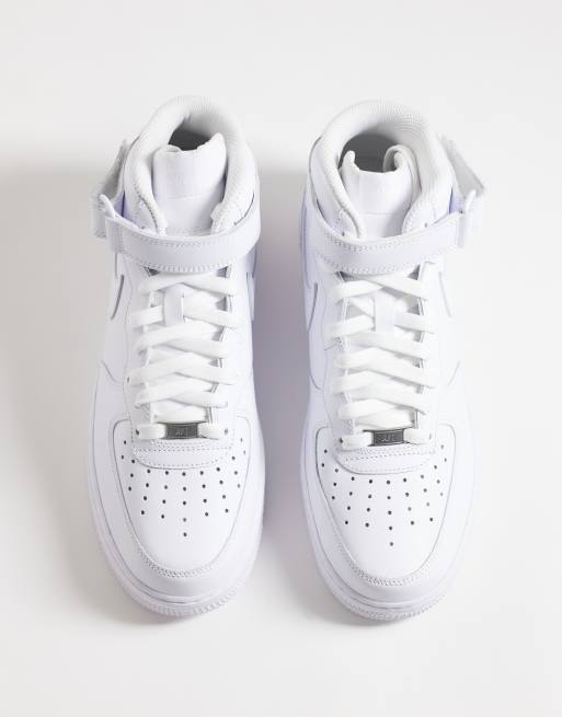 Nike Air Force 1 '07 Mid zapatillas de deporte en blanco, 3 de 5