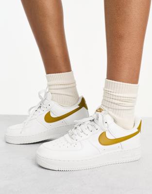 Nike Air Force 1 '07 Next Sneakers In White And Bronze In White