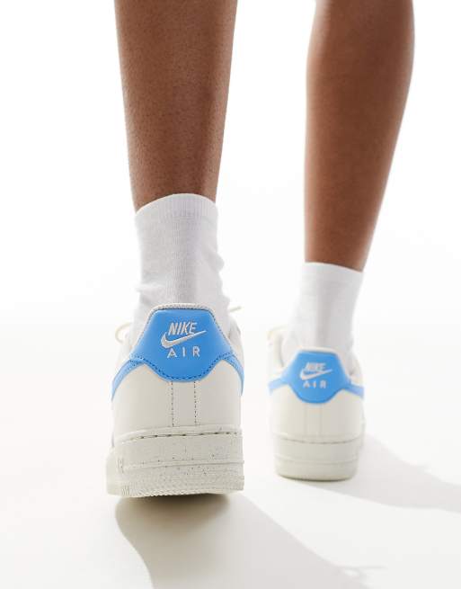 Nike – Air Force 1 '07 NN – Naturvita och blå träningsskor, 5 av 5