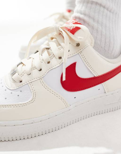 Nike Air Force '07 NN trainers in off-white and red ASOS