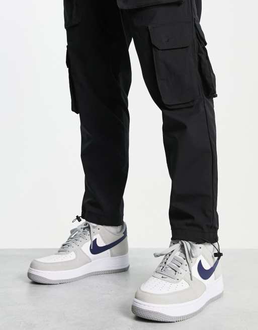 Nike Air Force 1 '07 retro trainers in grey and navy