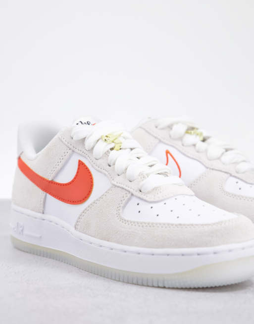 air force one blanche et orange fluo