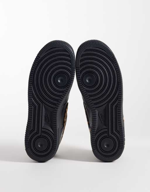 Nike Air Force 1 '07 SE sneakers in black with leopard print detail, 5 of 5