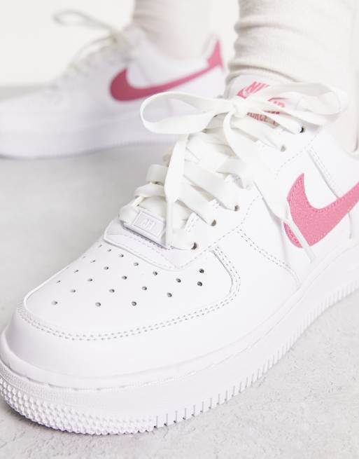 Nike air clearance force rosa weiß