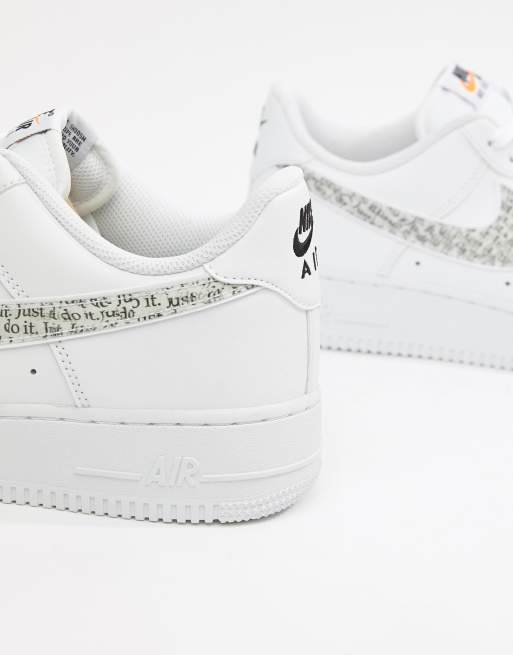 Nike air force 1 just do it on sale bianche