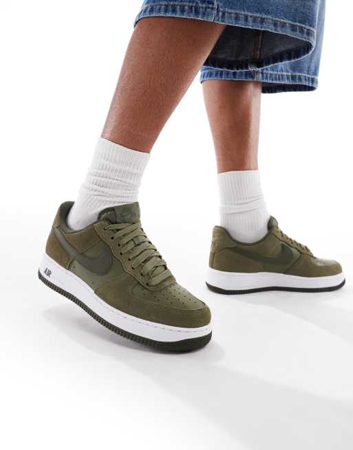 Nike - Air Force 1 '07 - Sneakers color kaki e bianco