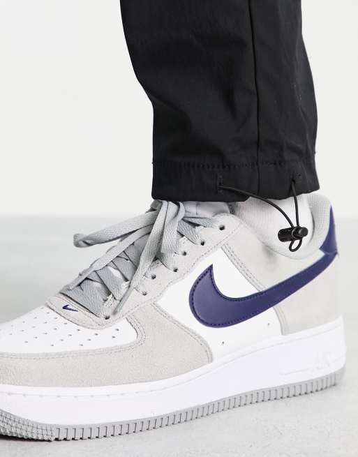 Nike Air - Force 1 '07 - Sneakers grigie e blu navy, 3 di 4