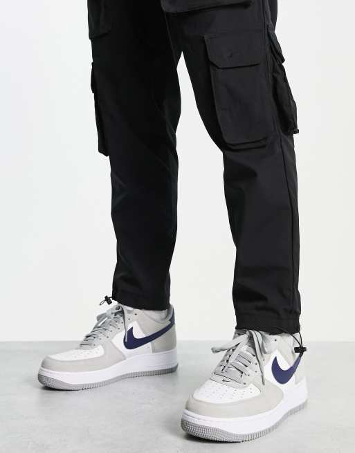 Nike Air - Force 1 '07 - Sneakers grigie e blu navy, 4 di 4