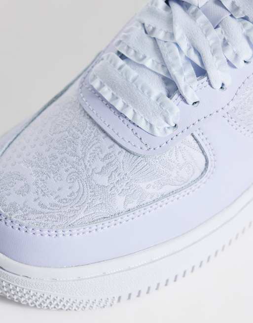 Nike Air Force 1 '07 sneakers i blå satin, 3 af 5
