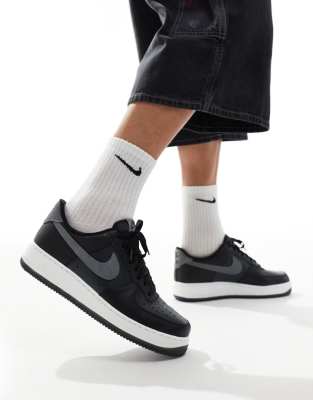 Shop Nike Air Force 1 '07 Sneakers In Black And Gray