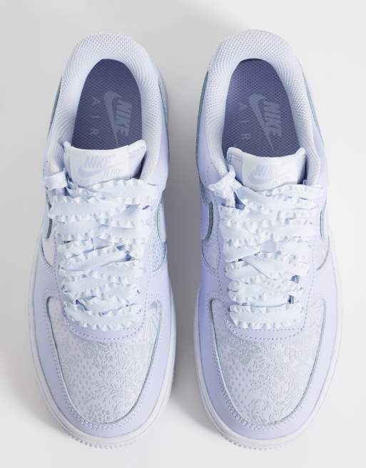 Nike Air Force 1 '07 sneakers in blauw satijn, 2 van 5