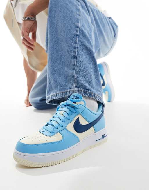 ClassicfuncenterShops nike release Air Force 1 07 sneakers in blue and cream nike release Sportswear Repeat Swoosh Joggers Men s