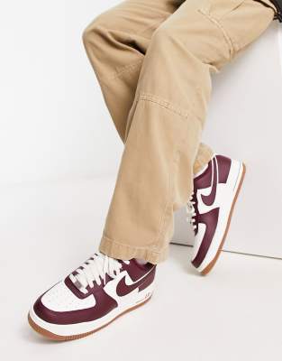 burgundy high top air force ones