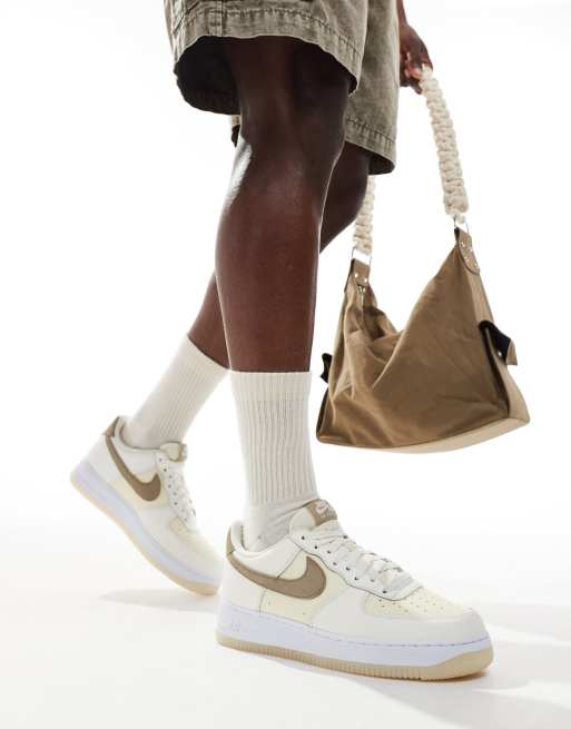 Nike Air Force 1 07 sneakers in cream and khaki