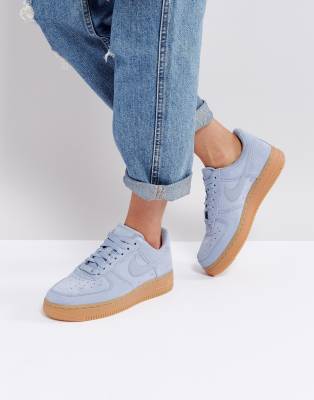 nike air force one blue suede