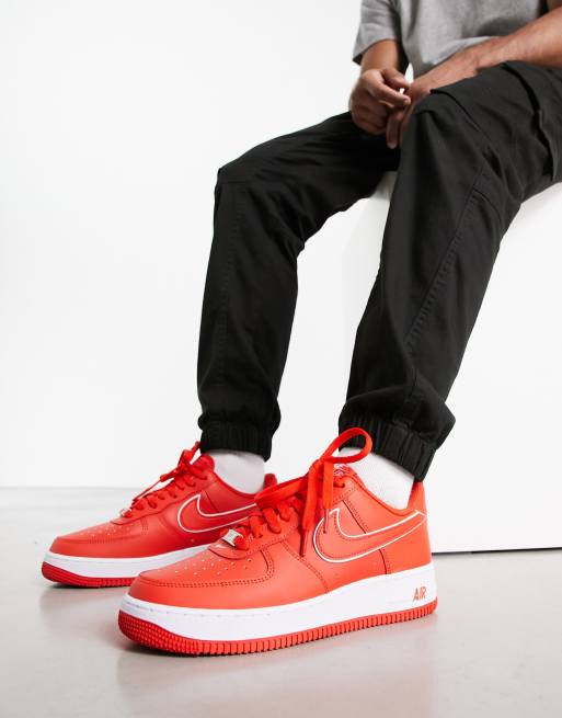 Nike Air Force 1 Low Super Chunky Lace Up All Red Sneakers 