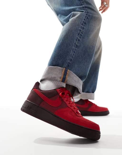 Air force 1 hot sale red suede