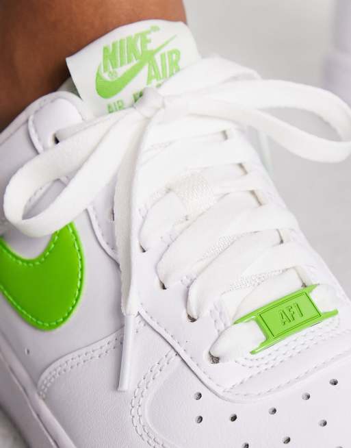 Air force 1 '07 white and fluro green sneakers hotsell