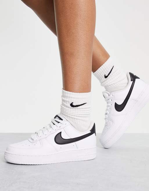 Mens nike air force 1 white hot sale and black