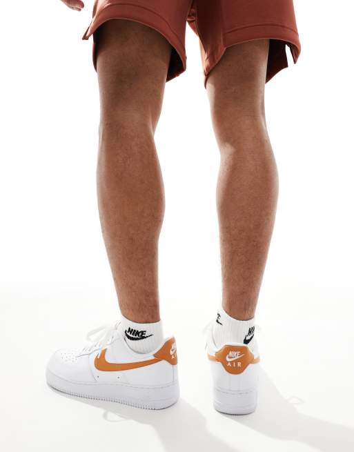 Nike Air Force 1 '07 sneakers in white and brown | ASOS