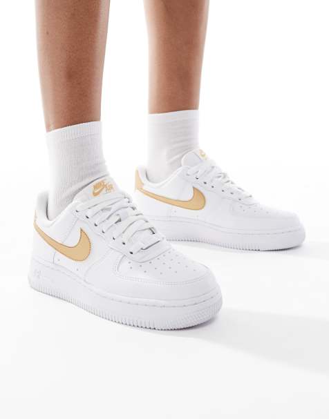 Nike Air Force 1 '07 sneakers in white and gold - view 1