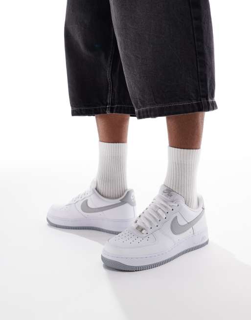 Nike Air Force 1 '07 Sneakers In White And Gray, 4 of 5