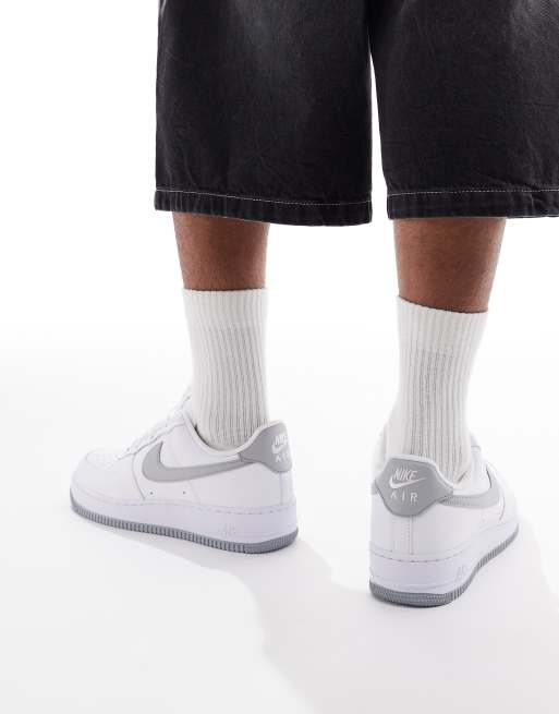 Nike Air Force 1 '07 Sneakers In White And Gray, 5 of 5