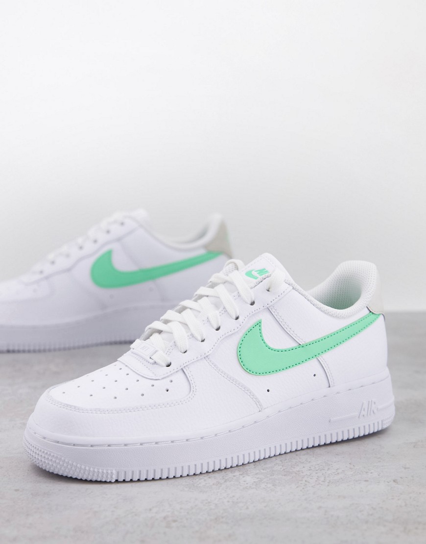 Nike Air Force 1 '07 sneakers in white and green glow