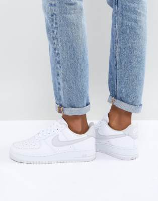 nike air force 1 white with grey tick