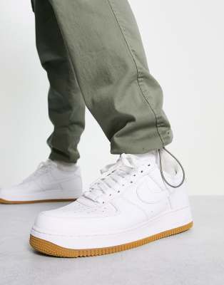 white nike air force gum sole