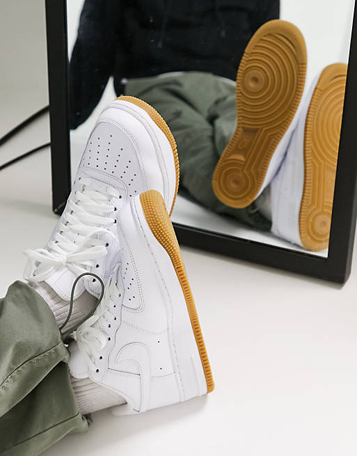 Nike Air Force 1 '07 Sneakers in White and Gum