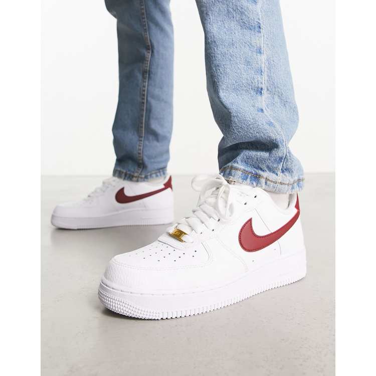 Nike Air Force 1 '07 Sneakers in White and Red