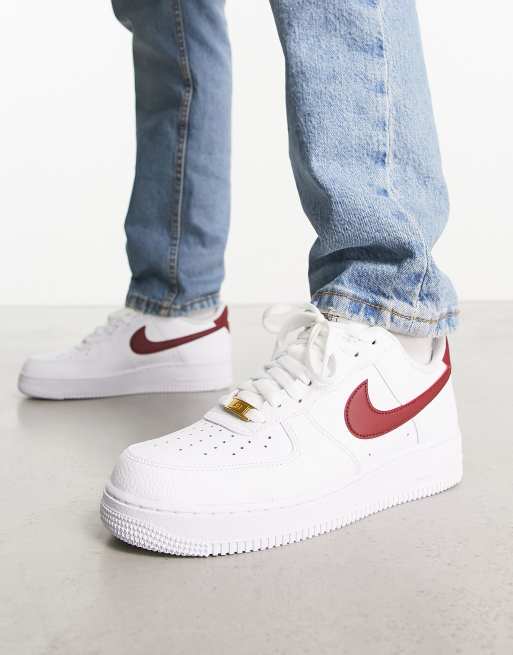 Nike Air Force 1 '07 Sneakers in White and Red