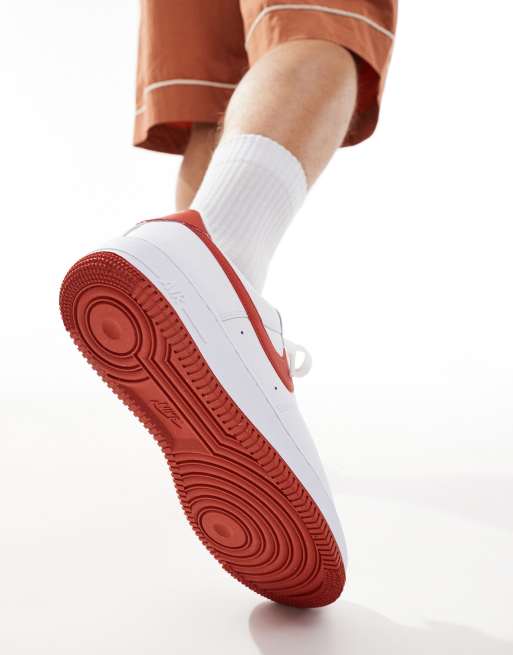 Nike Air Force 1 07 sneakers in white and red ASOS