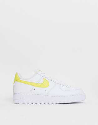 White air force with hotsell yellow tick