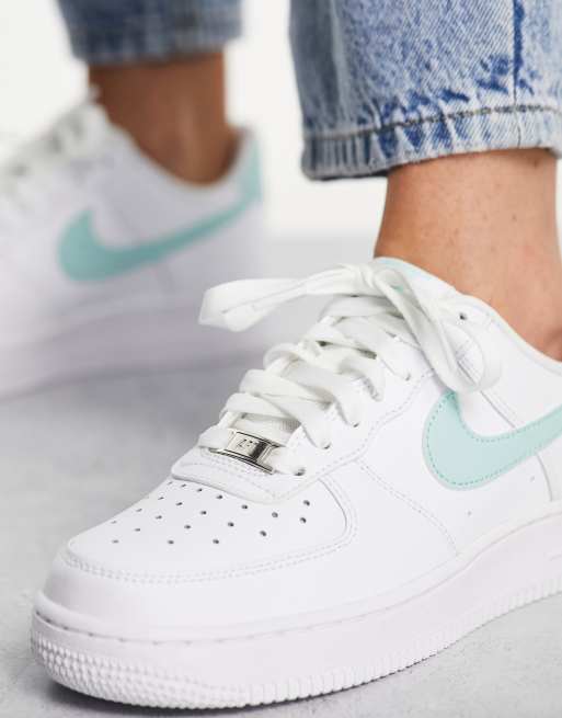 Nike Men's Air Force 1 '07 Mid Shoes, Size 11.5, White/Jade