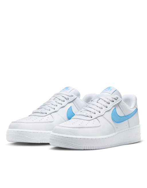 Nike Air Force 1 07 sneakers in white blue ASOS