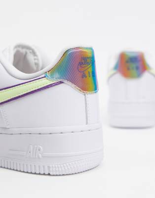 purple green and white air force 1