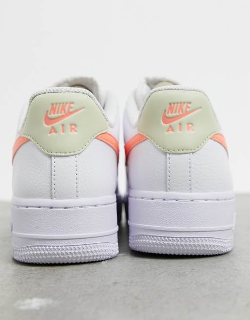 Nike air force discount 1 wit oranje