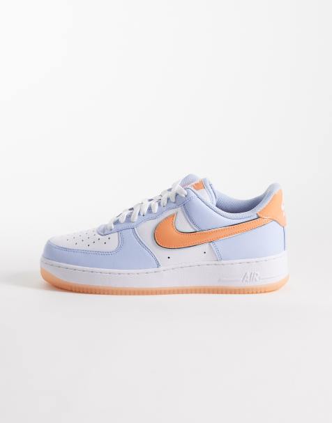 Nike Air Force 1 '07 sneakers with blue and orange detailing in white - view 1
