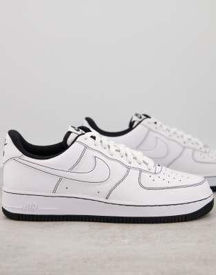 white air forces with black stitching