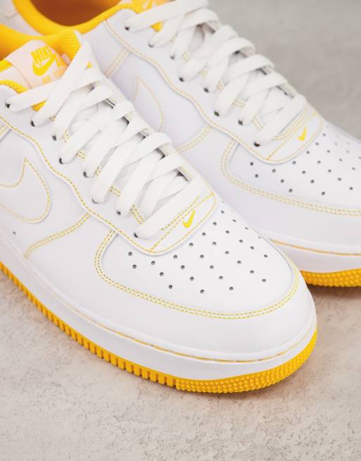 Nike Air Force 1 07 Stitch trainers in white laser orange ASOS