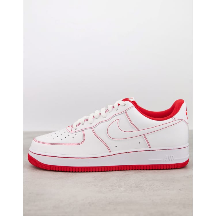 Nike Air Force 1 07 Stitch trainers in white university red