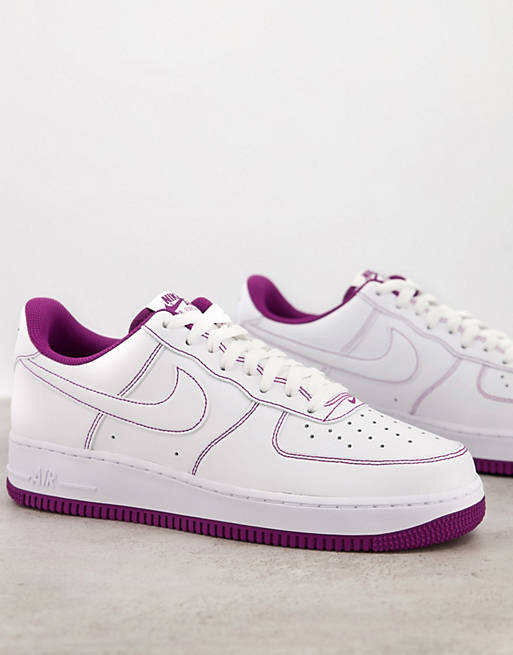 Nike Air Force 1 '07 Stitch trainers in white/viotech